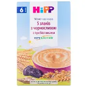 Каша молочная детская Hipp (Хипп) 5 злаков с черносливом и пребиотиками, 250 г
