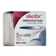 Лейкопластырь Silkofix 5смх500см нетканевая основа гипоаллергенный