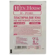 Повязка пластырная H Dr.House 6х8см нетканевая основа стерильная H Pore