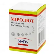 Миролют таблетки для прерывания беременности, по 200 мкг, 4 шт.