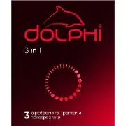 Презервативи Dolphi 3 в 1 з крапками та ребрами, 3 штуки