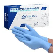 ПЕРЧАТКИ СМОТРОВЫЕ НИТРИЛОВЫЕ НЕПРИПУДРЕННЫЕ НЕСТЕРИЛЬНЫЕ MP MEDPLAST L, пара, неприпудр.