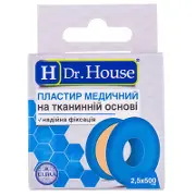 ПЛАСТЫРЬ МЕДИЦИНСКИЙ "H Dr. House" 2,5 см * 500 см, ткан., с подвесом