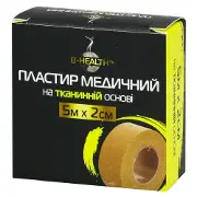 ПЛАСТЫРЬ МЕДИЦИНСКИЙ КАТУШЕЧНЫЙ B-HEALTH™ 5 м * 2 см, ткан., катуш.