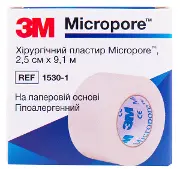 Пластир хірургічний Мікропор 2,5 см * 9,1 м