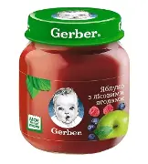 ПЮРЕ ФРУКТОВОЕ ГОМОГЕНИЗИРОВАННОЕ ТМ "GERBER" "ЯБЛОКО С ЛЕСНЫМИ ЯГОДАМИ" 130 г, от 5 мес., яблоко, лесные ягоды