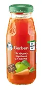 СОК ЯБЛОЧНО-МОРКОВНЫЙ ТМ "GERBER" С МЯКОТЬЮ ГОМОГЕНИЗИРОВАННЫЙ, ВОССТАНОВЛЕННЫЙ, ПАСТЕРИЗОВАННЫЙ 175 мл, яблоко, морковь с мякот., восстан., пастер. с 6 мес.