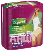 ТРУСЫ-ПОДГУЗНИКИ ДЛЯ ВЗРОСЛЫХ DEPEND M/L, для женщин