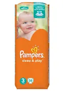 ПОДГУЗНИКИ ДЕТСКИЕ PAMPERS SLEEP & PLAY midi, с ромашкой