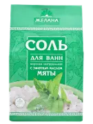 СОЛЬ МОРСКАЯ АРОМАТИЗИРОВАННАЯ ДЛЯ ВАНН "ЖЕЛАНА" 500 г, мята