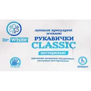 Рукавички оглядові латексні нестерильні Др. Вайт класік розмір L