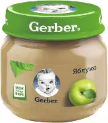 ПЮРЕ ФРУКТОВОЕ ГОМОГЕНИЗИРОВАННОЕ ТМ "GERBER" "ЯБЛОКО" витамин. 80 г, с 6 месяцев