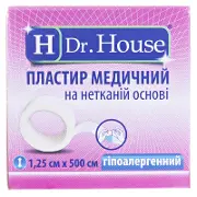 ПЛАСТЫРЬ МЕДИЦИНСКИЙ "H Dr. House" 1,25 см * 500 см уп. пластик., на н/ткан. основе