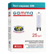 ТЕСТ-ПОЛОСКИ ДЛЯ КОНТРОЛЯ УРОВНЯ ГЛЮКОЗЫ В КРОВИ GAMMA ДМ