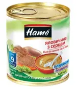 ПЮРЕ НА МЯСНОЙ ОСНОВЕ "ГОВЯДИНА С СЕРДЦЕМ" торговой марки "HAME" 100 г, говядина, сердце