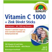Sunlife Vitamin C 1000 + Zink Direkt Sticks стик 3 г