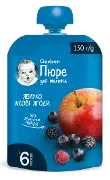 Гербер пюре яблуко з лісовими ягодами пауч упаковка 150 г