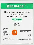 ЛЕЗВИЕ ДЛЯ СКАЛЬПЕЛЯ MEDICARE размер 15, из углеродистой стали