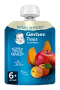 ПЮРЕ ФРУКТОВО-ОВОЩНОЕ "ЯБЛОКО, ТЫКВА, АБРИКОС" тм "GERBER" пастериз., витамин. 90 г, для детей от 6 месяцев