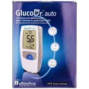 Система для визначення рівня глюкози в крові GlucoDr auto AGM 4000 прилад, 25 тест-смужок, авторучка д/проколу, 10 ланц.