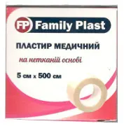 FAMILY PLAST ПЛАСТЫРЬ МЕДИЦИНСКИЙ НА НЕТКАНОЙ ОСНОВЕ 5 см * 500 см, неткан.