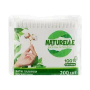 ВАТНЫЕ КОСМЕТИЧЕСКИЕ ПАЛОЧКИ "NATURELLE NATURAL & ORGANIC" 200 шт.