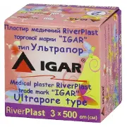 ПЛАСТЫРЬ МЕДИЦИНСКИЙ RiverPlast торговой марки "IGAR" тип УЛЬТРАПОР (на нетканевой основе) 3 см * 500 см, неткан., ультрапор