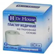 ПЛАСТЫРЬ МЕДИЦИНСКИЙ "H Dr. House" 4 см * 500 см, на ткан. осн.