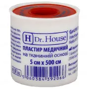 ПЛАСТЫРЬ МЕДИЦИНСКИЙ "H Dr. House" 5 см * 500 см, на ткан. основе