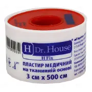 ПЛАСТЫРЬ МЕДИЦИНСКИЙ "H Dr. House" 3 см * 500 см уп. пластик., на тканевой основе