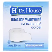 ПЛАСТЫРЬ МЕДИЦИНСКИЙ "H Dr. House" 3 см * 500 см, на тканевой основе