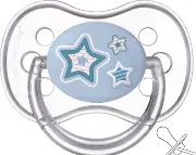 Пустушка 22/581, 6-18 міс., сині зірки Newborn baby, силікон., симетр.