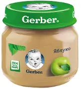 ПЮРЕ ФРУКТОВОЕ ГОМОГЕНИЗИРОВАННОЕ ТМ "GERBER" "ЯБЛОКО" 80 г, яблоко