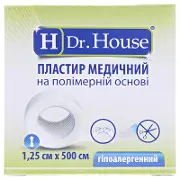 ПЛАСТЫРЬ МЕДИЦИНСКИЙ "H Dr. House" 1,25 см * 500 см уп. бумажная, на полимерной основе