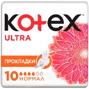 ПРОКЛАДКИ ЖЕНСКИЕ ГИГИЕНИЧЕСКИЕ KOTEX ULTRA DRY&SOFT NORMAL с крылышками