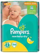 ПОДГУЗНИКИ ДЕТСКИЕ PAMPERS NEW BABY-DRY mini