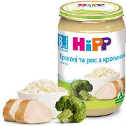 ПЮРЕ МЯСО-ОВОЩНОЕ "БРОККОЛИ И РИС С КРОЛИКОМ" "HIPP" брокколи, кролик, рис