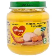 ПЮРЕ ДЕТСКОЕ ОВОЩЕ-МЯСНОЕ МОРКОВЬ С КАРТОФЕЛЕМ И КРОЛИКОМ MILUPA 125 г, с 6 месяцев