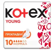 ПРОКЛАДКИ ЖЕНСКИЕ ГИГИЕНИЧЕСКИЕ KOTEX YOUNG NORMAL УЛЬТРАТОНКИЕ С КРЫЛЫШКАМИ с крылышками