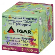 ПЛАСТЫРЬ МЕДИЦИНСКИЙ RiverPlast торговой марки "IGAR" тип ПРОЗРАЧНЫЙ (на полиэтиленовой основе) 5 см * 500 см, полимер., прозрачн.