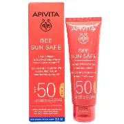 APIVITA BEE SUN SAFE СОЛНЦЕЗАЩИТНЫЙ ГЕЛЬ-КРЕМ ДЛЯ ЛИЦА SPF-50 50 мл, с оттенком