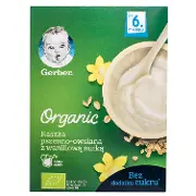 Гербер органік каша молочна пшенично-вівсяна з ваніллю 240 г, для дітей від 6 місяців