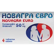 Новагра Євро таблетки в/плівк. обол. 50 мг блістер, у картонній коробці № 4