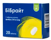 Бібрайт таблетки по 250 мг, 20 шт.