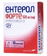 Ентерол форте порошок д/ор. сусп. по 500 мг №10 у пак.