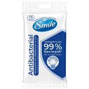 Серветки вологі SMILE (Смайл) Антибактериальні в асортименті 15 шт