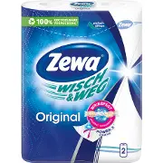 Полотенца кухонные бумажные ZEWA (Зева) Wisch&Weg Original белые 2 шт