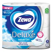 Туалетний папір ZEWA (Зева ) Deluxe білий тришаровий без аромату 4 рулони