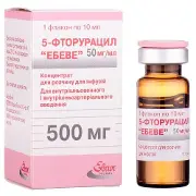 5-фторурацил концентрат для розчину для інфузій 50 мг/мл флакон 10 мл (500 мг) 1 шт