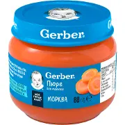 Пюре овощное детское NESTLE GERBER (Нестле Гербер) Морковь с 6-ти месяцев 80 г